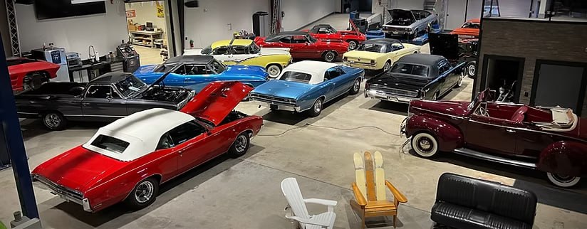 Cars in showroom